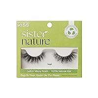 KISS Sister Nature, False Eyelashes, Sage', 12 mm, Includes 1 Pair Of Lash, Contact Lens Friendly, Easy to Apply, Reusable Strip Lashes