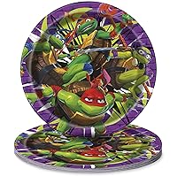 Unique Industries Teenage Mutant Ninja Turtles Round Disposable Dinner Paper Plates - 9