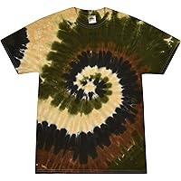 Colortone Tie Dye 100% Cotton T-Shirt for Kids 6-8, Small, Camo Swirl
