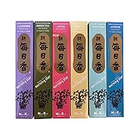Morning Star Incense Set of 6 (Lotus, Vanilla, Lavender, Jasmine, Green Tea and Gardenia), 50 Sticks in Each Scent