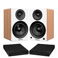Fluance Ai41 Lucky Bamboo Powered 2.0 Stereo Bookshelf Speakers with 5