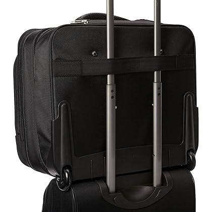 Heritage Travelware Streeterville 1680d Polyester Triple Compartment Top Zip Laptop Portfolio Overnighter, Black