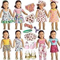 ZITA ELEMENT 24 Pcs American Doll Clothes for 18 inch Doll Clothes and  Accessories - Doll Clothing Outfits Dress Swimsuits Tights for 18 Inch Dolls