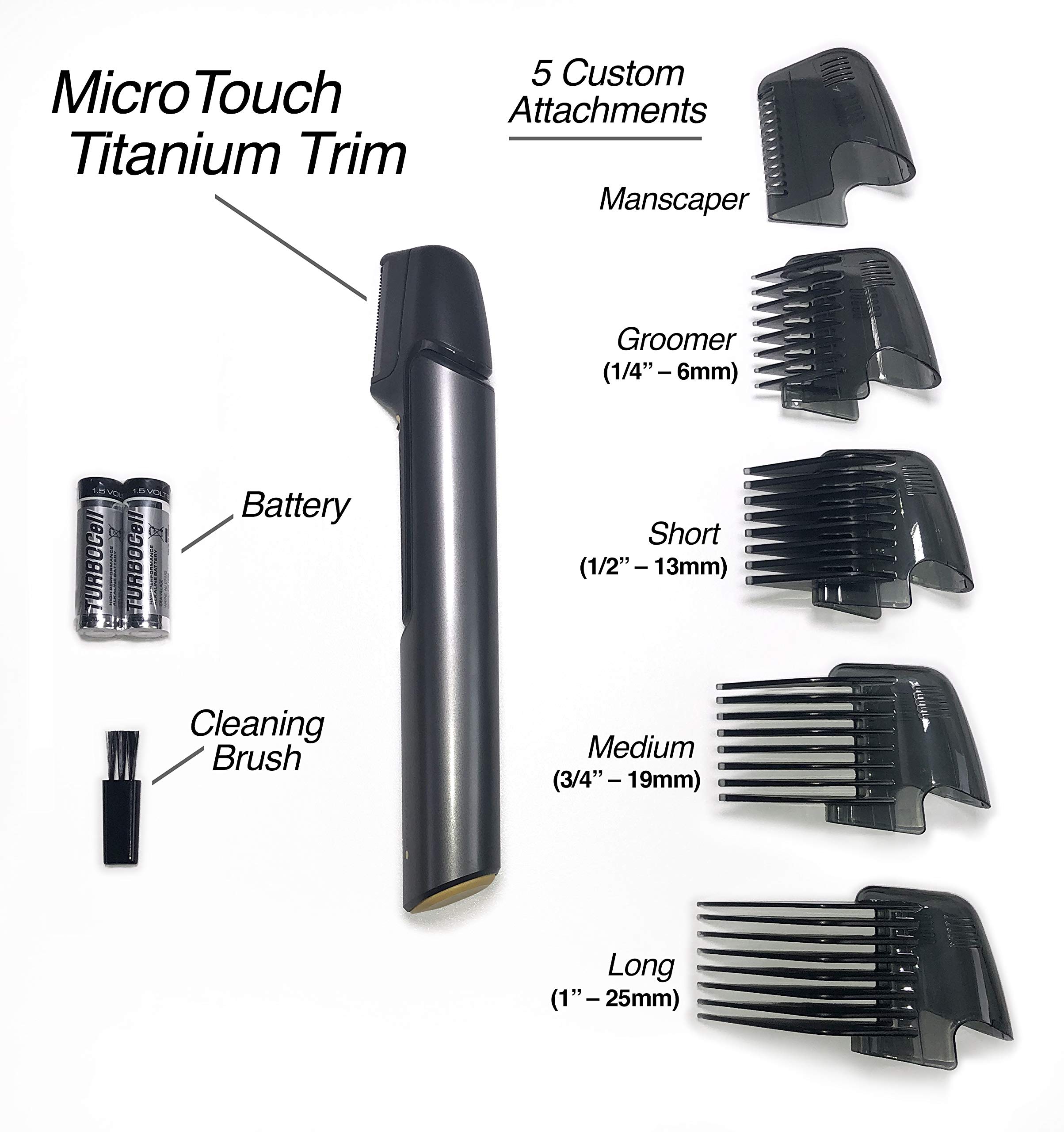 Micro Touch Titanium Trim, Lighted Hair Cutting Tool and Body Groomer