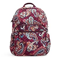 Vera Bradley Women's Cotton Campus Backpack, Paisley Jamboree - Recycled Cotton, One Size