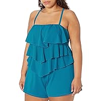 womens Solids V Tiered Romper