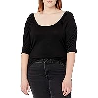 KENDALL + KYLIE Women's Plus Size Puff Sleeve Knit Top