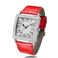 Men's Women's Quartz Luxury Wrist Watch with Dial Analog Display and Leather Band
