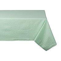 DII Cotton Seersucker Striped Tablecloth for Weddings, Showers, Summer Parties, and Everyday Use, 60x120, Bright Green and White