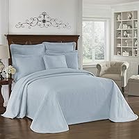 King Charles Modern Farmhouse Floral Matelasse Bedspread, 100% Cotton Breathable Bedding, King/CalKing, Blue
