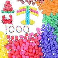 Junkin 1000 Pcs Magic Foam for Crafts Puffs Corn Craft Kit Arts and Crafts Bulk for Stem Building Model Toys for Kindergarten School Stimulates Creativity Supplies(Multicolored)