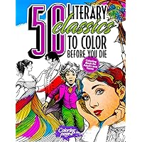 50 Literary Classics to Color Before You Die. Coloring Book for Adults and Teens: The Best Gift for Readers and Book Lovers | Mindfulness Coloring ... Designs | Art Therapy for Adults (50 Stars)