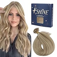 U Tip Real Human Hair Remy Pre Bonded Hair Extension Color 16 Highlighted 22 Keratin U Tip 18 inch Remy Extensions Keratin Bondings Fusion 50g/50s Bondings Keratin