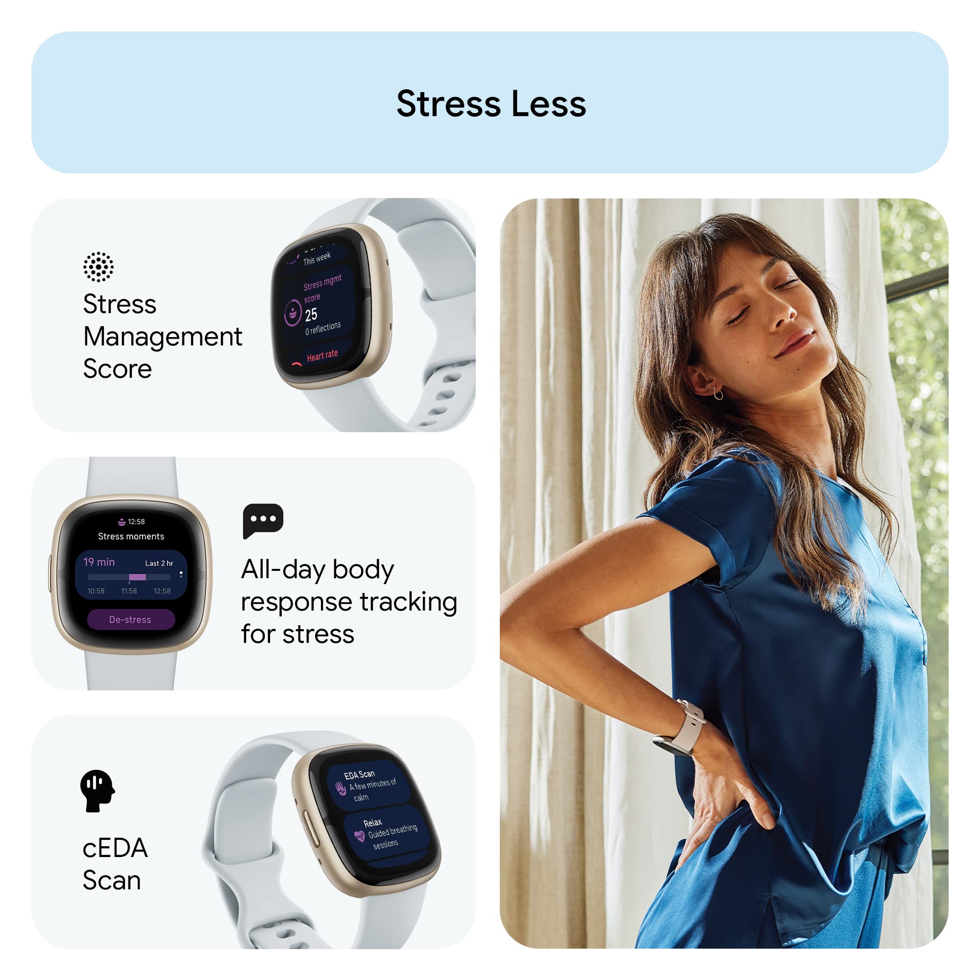 Fitbit Sense 2 Advanced Health and Fitness Smartwatch with Tools to Manage Stress and Sleep & Inspire 3 Health &-Fitness-Tracker with Stress Management