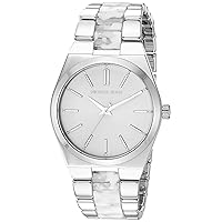 Michael Kors Women's Channing Quartz Watch with Stainless-Steel Strap, Silver/Multi/White, 22