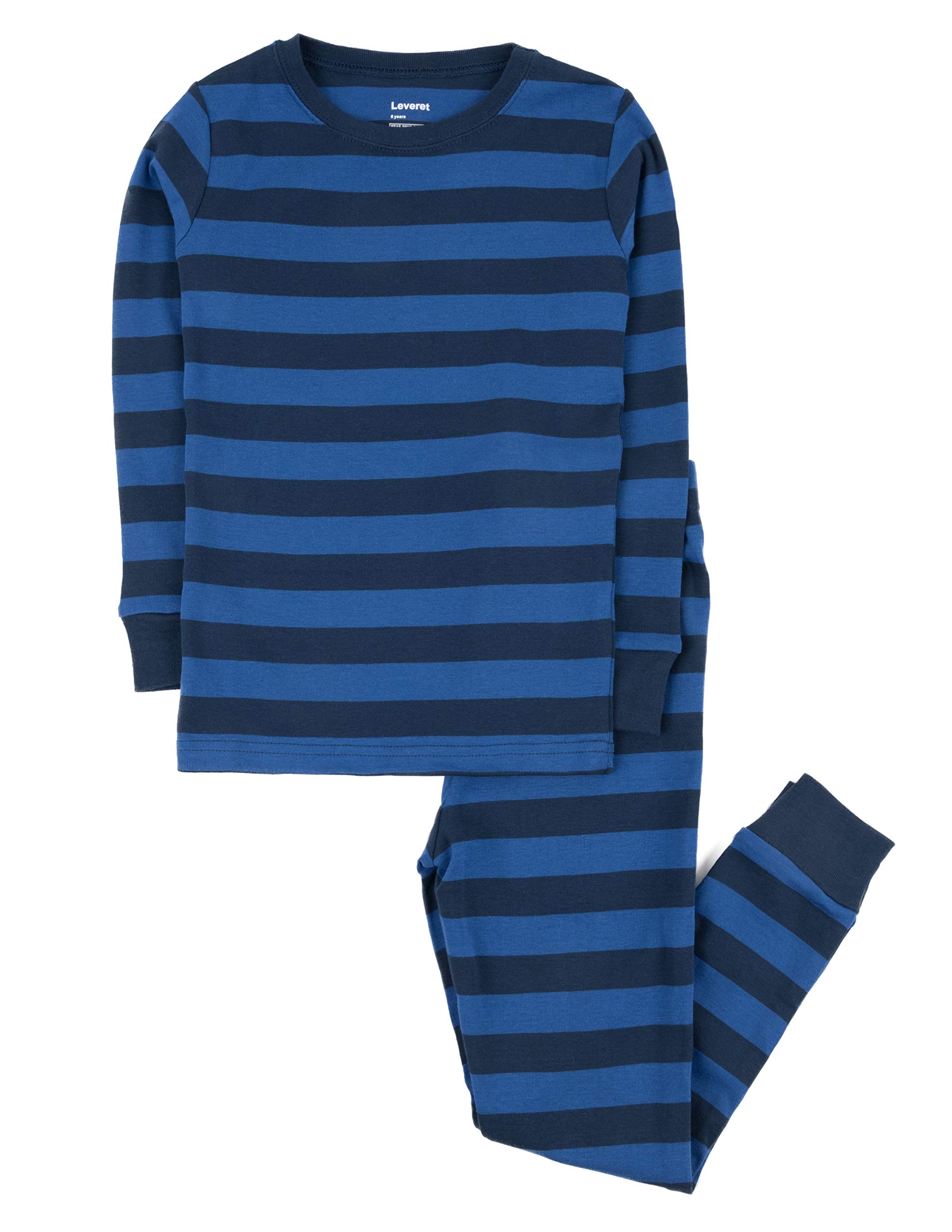 Leveret Striped Kids & Toddler Boys Pajamas 2 Piece Pjs Set 100% Cotton Sleepwear (Toddler-14 Years)