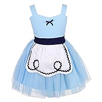 Dressy Daisy Princess Costume with Hair Hoop for Baby Toddler Little Girls Fancy Wonderland Summer Tulle Dress Up, Blue