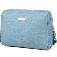 Large Makeup Bag Zipper Pouch Travel Cosmetic Organizer for Women (Large, Sky Blue)