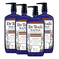Body Wash with Pure Epsom Salt, with Coconut Oil, 24 fl oz (Pack of 4) (Packaging May Vary)