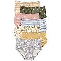Carter's Girls' Little 7-Pack Underwear, Floral/Stripes/Hearts, 2-3T