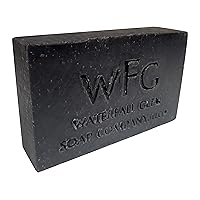 WFG WATERFALL GLEN SOAP COMPANY, LLC, Pitch Dark - not for wimps, activated charcoal soap, body soap, natural vegan soap, enriched with cocoa butter
