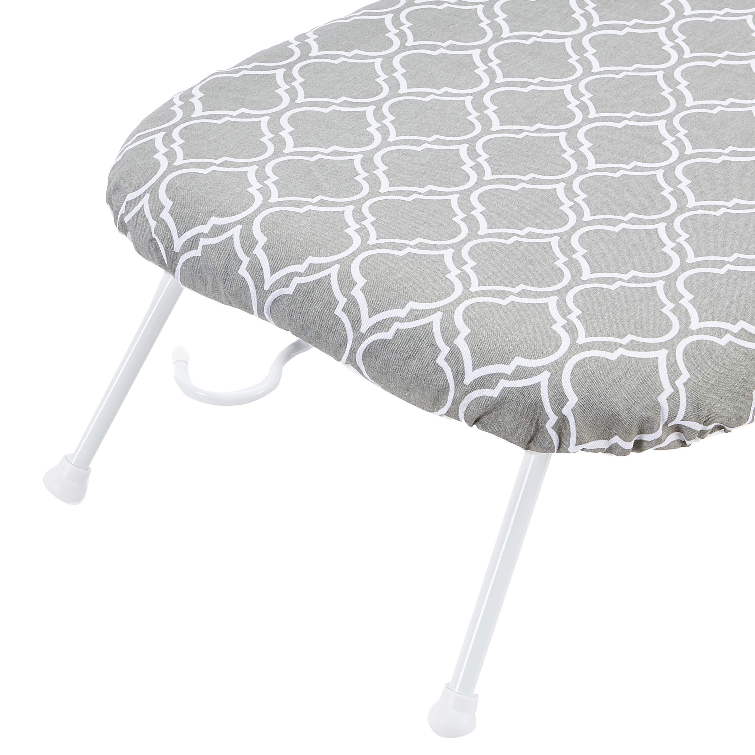 Amazon Basics Tabletop Ironing Board with Folding Legs - Trellis Removable Cover