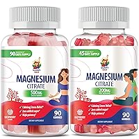 Magnesium Gummies for Kids & Adults - Calm Magnesium Chews - Magnesium Citrate Chewable Supplement for Mood & Muscle Support