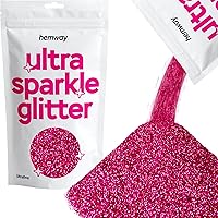 Premium Ultra Sparkle Glitter Multi Purpose Metallic Flake for Arts Crafts Nails Cosmetics Resin Festival Face Hair - Dark Rose Pink - Ultrafine (1/128