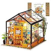 Rolife DIY Miniature Dollhouse Kit,Green House with Furniture and LED,Wooden Dollhouse Kit,Best Birthday and Valentine's Day Gift for Women and Girls