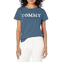 Tommy Hilfiger Graphic Tee Logo Crewneck Shirt Top Womens