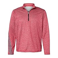 Adidas Brushed Terry Heather Quarter-Zip L Power Red Heather/Black