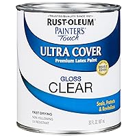 Rust-Oleum 242057 Painter's Touch Latex Paint, Quart, Gloss Clear,1 Quarts (Pack of 1)