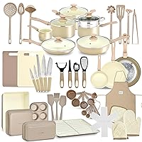 Nutrichef 54-Piece Marble Non-Stick Cookware and Bakeware Set, Professional Home Kitchen Collection with Multi-Sized Pots, Pans, and Heat-Resistant Tools