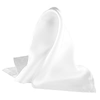 Fine White 100% Silk Pocket Square for Men Full-Sized 17