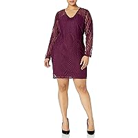 Women's Plus Size Embroidered Mesh Dress
