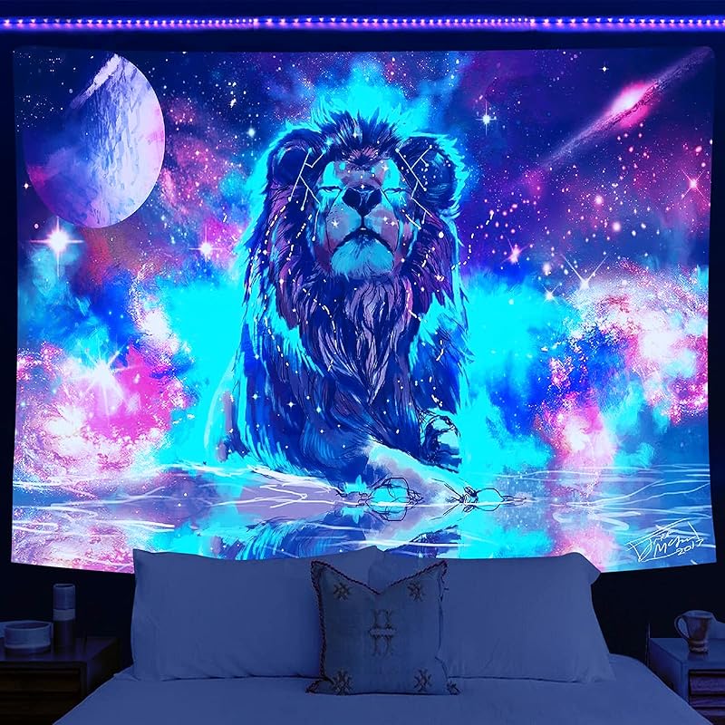 Mua Black Light Tapestry Lion King Planet Universe UV Reactive ...