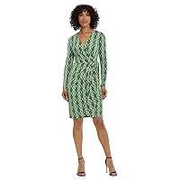 Maggy London Women's Long Sleeve Matte Jersey Wrap Career Office Workwear Desk to Dinner Event Guest of