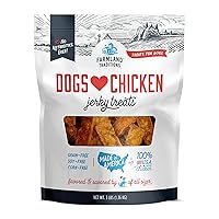 Farmland Traditions Dogs Love Chicken Premium Two Ingredients Jerky Treats for Dogs (3 lbs. No Antibiotics Ever USA Raised Chicken)