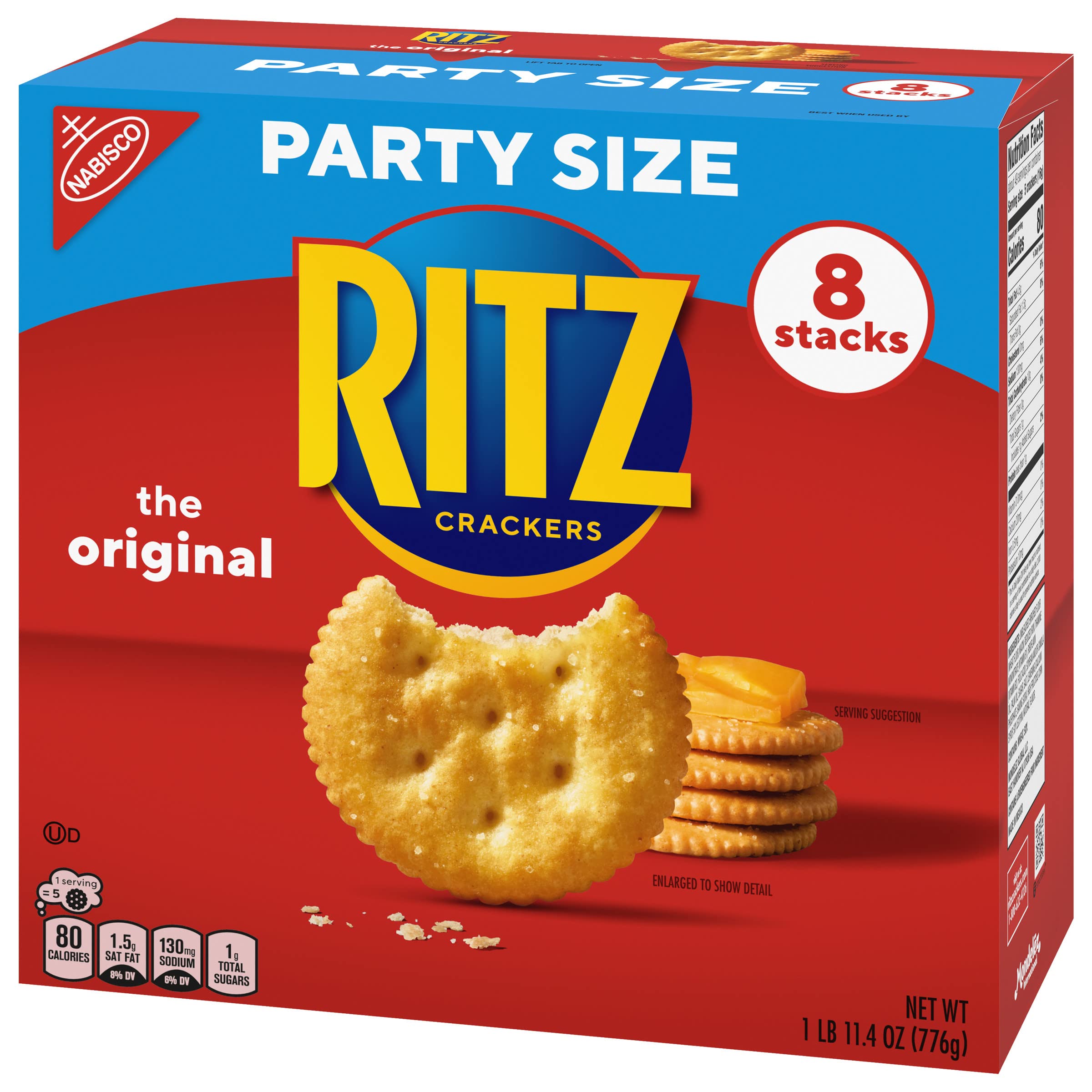 Ritz Original Party Size Crackers, 1 package 1lb and 11.4oz (776g or 27.4oz) )