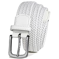 Bon4Extrao Men's Elastic Belt, Braided Stretch Belt, Without Holes, 35 mm, for Casual Suit, Golf Trousers, Braided Belt, Infinitely Adjustable