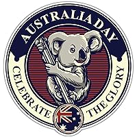 Australia Day Celebrate The Glory Koala Car Bumper Window Sticker Decal Laptop Skateboard Luggage Sticker for Truck Hardhat Stickers for Men and Woman 4.5