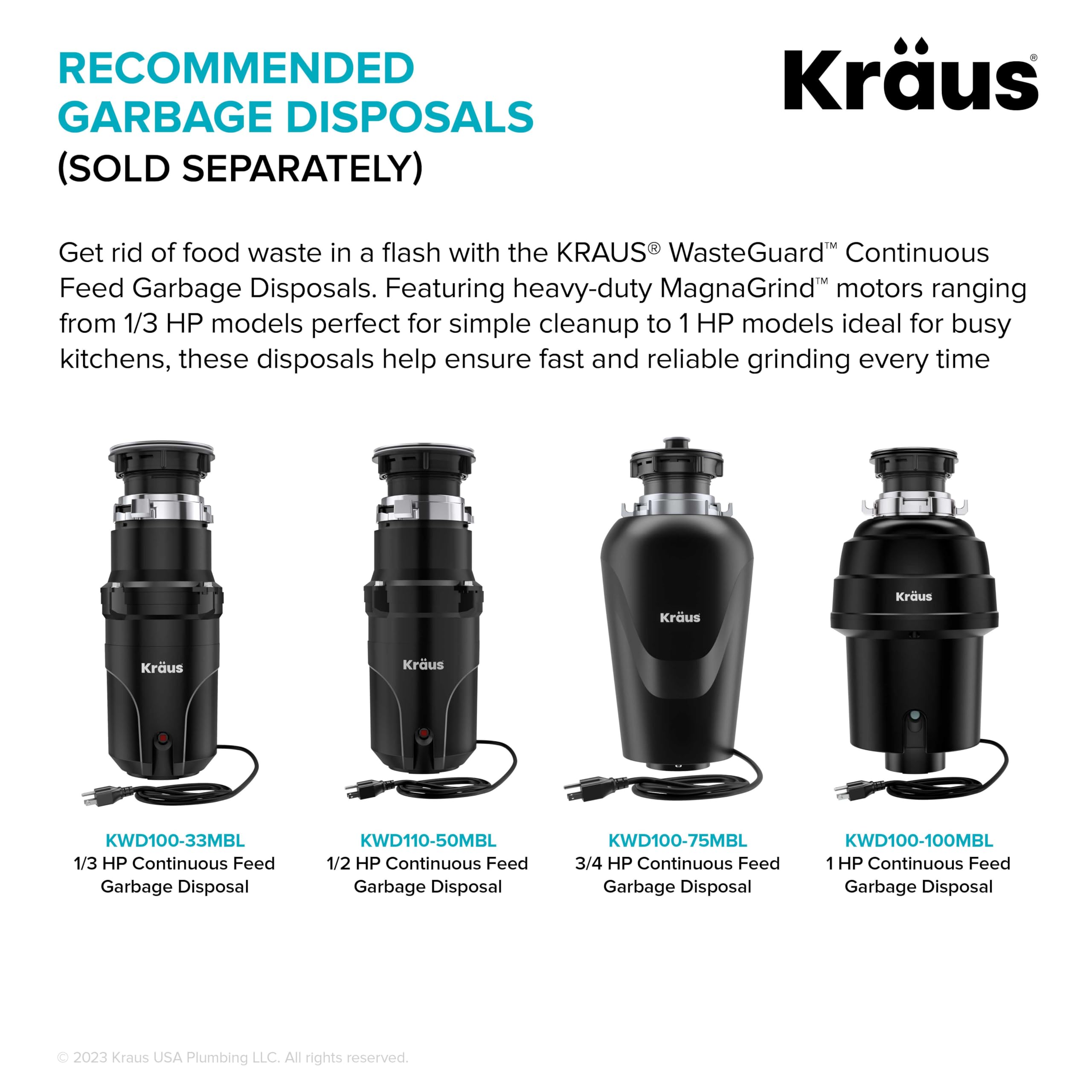 Kraus KWDB-20MB WasteGuard Flat-Top Garbage Disposal Air Switch Button, Matte Black