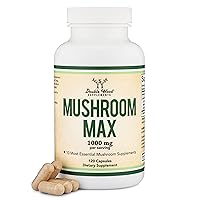 Mushroom Supplement Complex - 1,000mg Blend of Top 10 Essential Mushrooms (Grown in The USA) (Lion's Mane, Turkey Tail, Reishi, Cordyceps, Chaga, Shitake, Maitake, K Trumpet, and More) by Double Wood