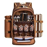 Apollo Walker Picnic Backpack Bag for 4 Person with Cooler Compartment,Wine Bag, Picnic Blanket(45