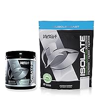 Muscle Feast Isolate + Creatine Bundle: 1 Whey Protein Isolate (Unflavored, 2lb) + 1 Creatine Powder (Unflavored, 300g) | Premium Supplements, Vegetarian, Gluten Free