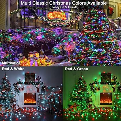 Brizled Color Changing Christmas Lights, 66ft 200 LED Christmas Lights with Remote, Dimmable Outdoor Chrismtas String Light, Christmas Tree Lights Indoor, RGB Xmas Light for Chrismtas Tree Party Decor