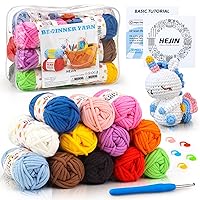 200g Beginners Easy Yarn for Crocheting, 273 Yards Black Chunky Yarn with  Easy-to-See Stitches, Thick Cotton-Nylon Blend, Pefect for Knitting Dolls