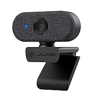JLab Go Cam USB HD Webcam, Black, 1080P/30 FPS, 2.1 Megapixels, Minimalist Portable Set-up, Omni-Directional Microphone, Compatible with PC, Mac and Chromebook