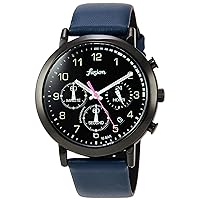 Seiko Watch AFST401 Aruba Fusion 70s City Military Taste Chronograph Black Dial Curved Hardlex Waterproof for Daily Life (10 ATM), Blue