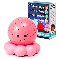 Cloud b Travel Comforting Nightlight Projector | Gentle Brightness | 3 Colors with Color Rotation Option | Auto-Shutoff | Octo Baby Pink